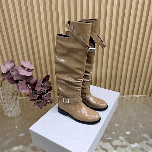 Knit Details Chunky Heel Knee High Boots