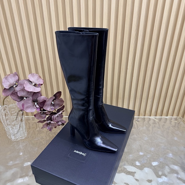 Pointed Toe High Heel Boots With Side Zip