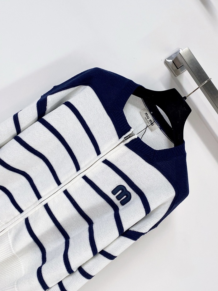 Ribbed Knit Slim Fit Button Up Cardigan With Letter Print