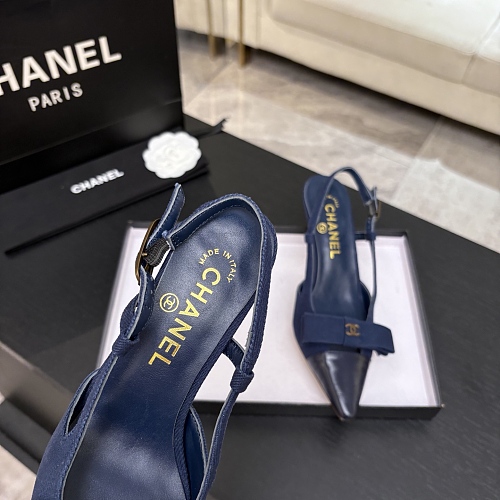 Heeled Slingback Pumps With Bow And Pointed Toe