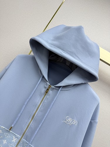 Monogram Jacquard Zip Up Hoodie And Slit Sweatpants Set