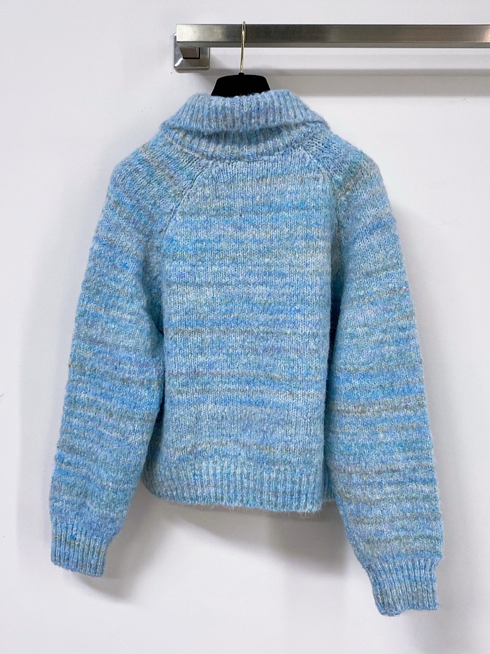 Contrast Trim V-Neck Breathable Knit Cardigan With Graphic Detail
