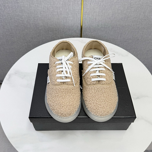 Fuzzy Sherpa Lace Up Casual Sneakers With Transparent TPU Sole