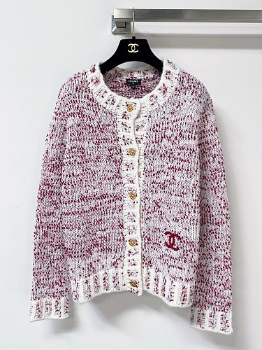Chic Graphic Pattern Breathable Knit Button Front Cardigan