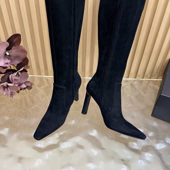 Suede Pointed Toe Stiletto High Heel Knee High Boots