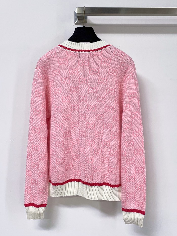 Colorblocked Stripe Trim V Neck Slim Fit Cardigan