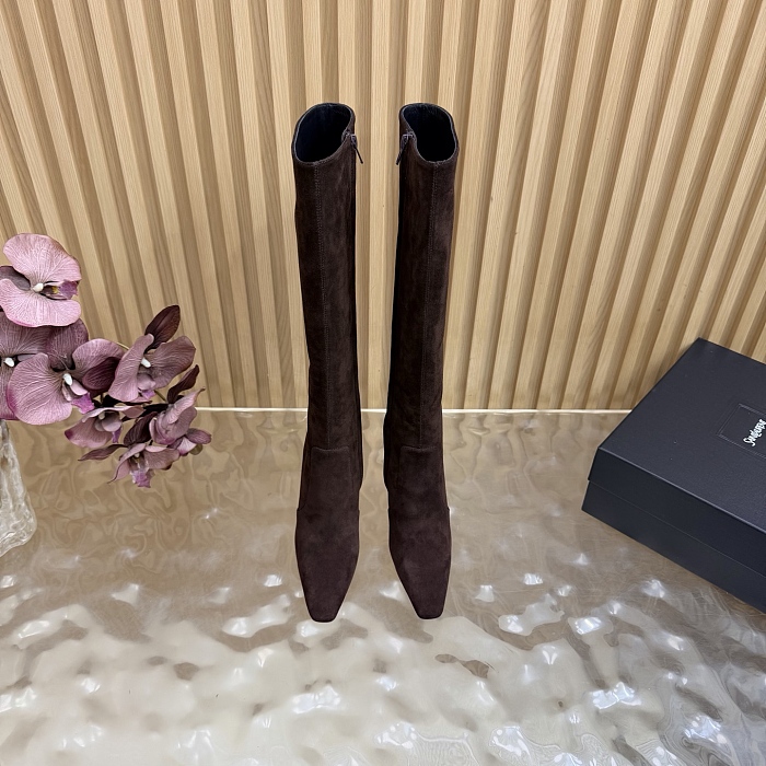 Suede Pointed Toe Stiletto High Heel Boots