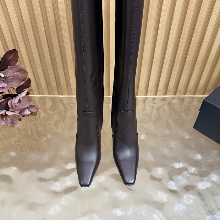 Pointed Toe High Heel Boots With Side Zipper And Metal Heel Detail