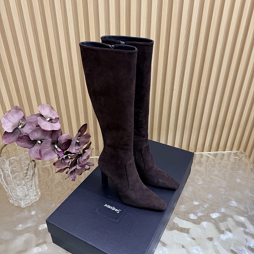 Suede Pointed Toe Stiletto High Heel Boots