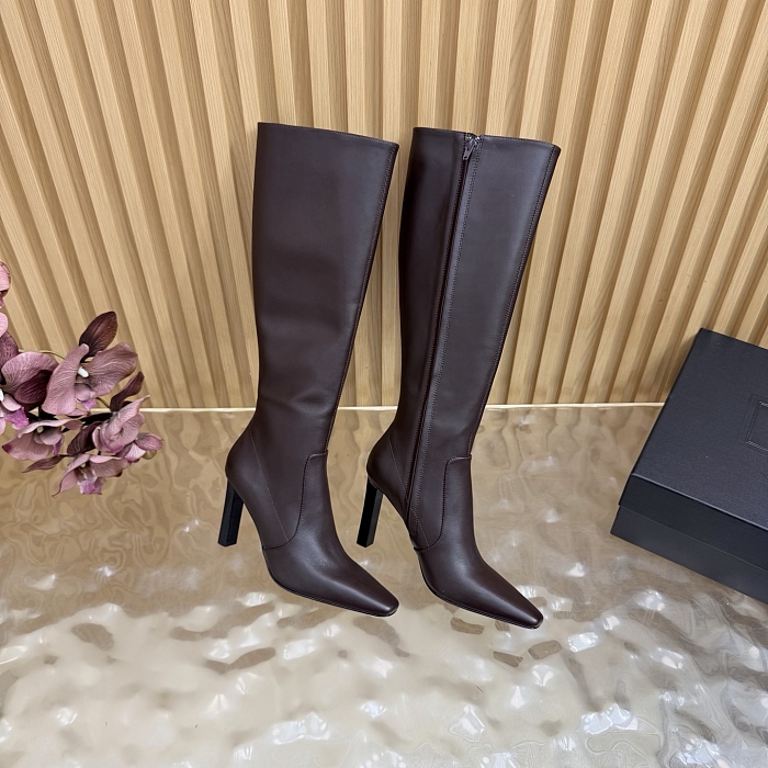 Pointed Toe High Heel Boots With Side Zipper