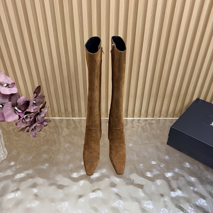 Pointed Toe Suede High Heel Knee High Boots