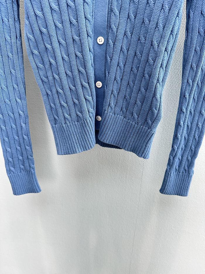 Preppy Cable Knit Cropped Button Up Cardigan Sweater