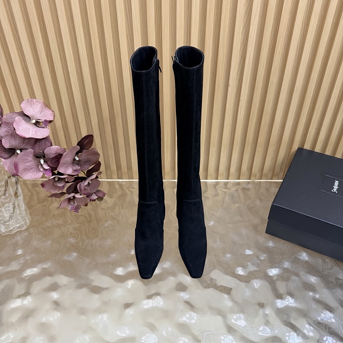 Suede Pointed Toe Stiletto High Heel Knee High Boots