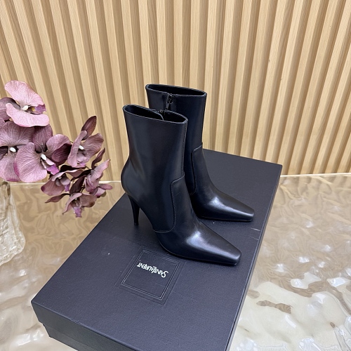 Black Pointed Toe Stiletto Heel Ankle Boots