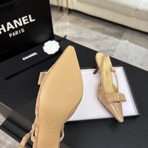 Beige Pointed Toe Suede Slingback Pumps With Bow