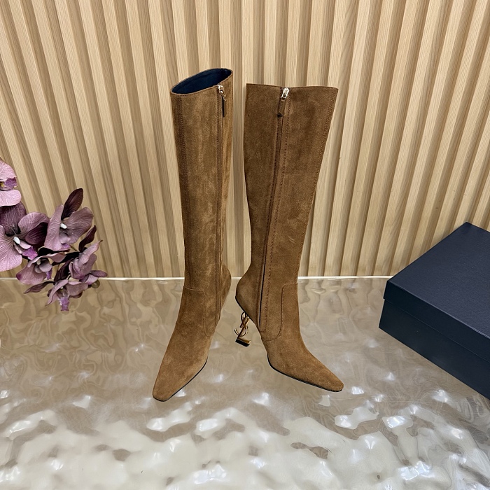 Suede Pointed Toe Stiletto High Heel Knee High Boots