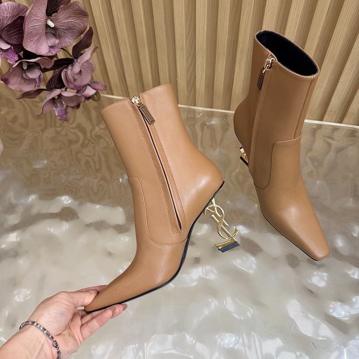 Pointed Toe High Heel Ankle Boots
