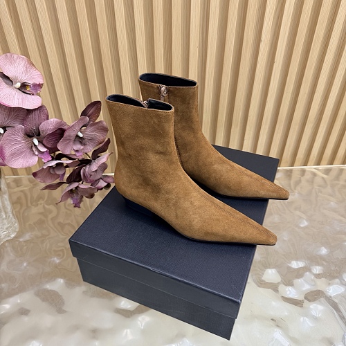Pointed Toe Suede Ankle Boots With Side Zip