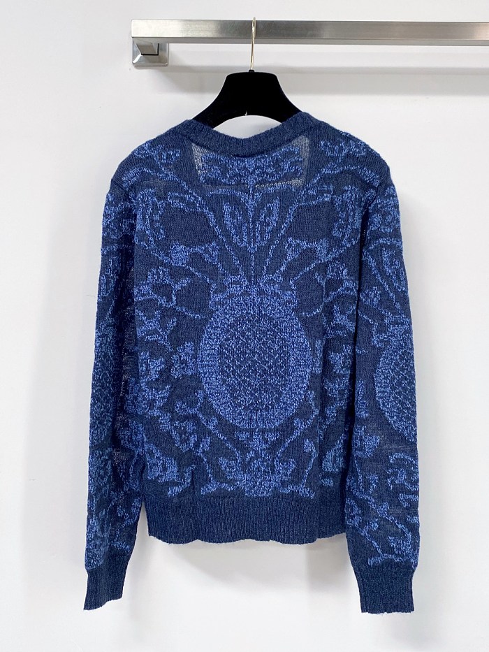 Colorblocked Icon Detail Ribbed Knit Slim Fit Cardigan