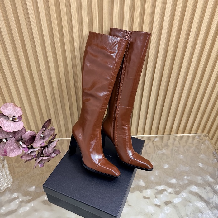 Pointed Toe High Heel Knee High Boots With Side Zipper