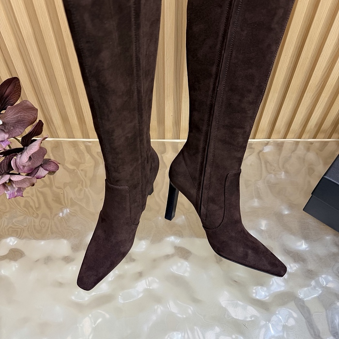 Suede Pointed Toe Stiletto High Heel Boots