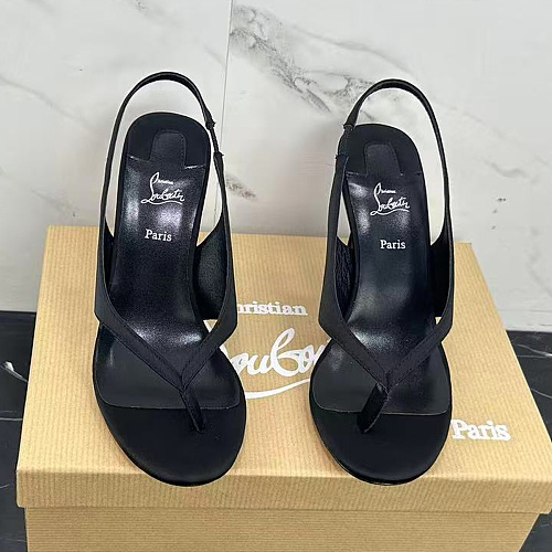 Black Satin Open Toe Heeled Slingback Sandals