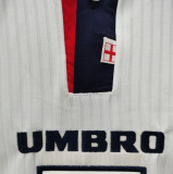 1998 England Home White Retro Soccer Jersey