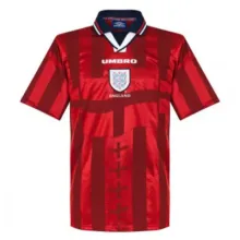 1998 England Away Red Retro Soccer Jersey