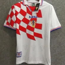 1998 Croatia Home Red And White Retro Soccer Jersey