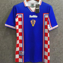 1998 Croatia Away Blue Retro Soccer Jersey