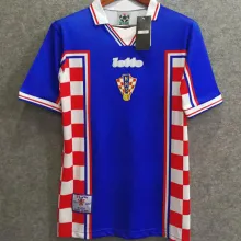 1998 Croatia Away Blue Retro Soccer Jersey