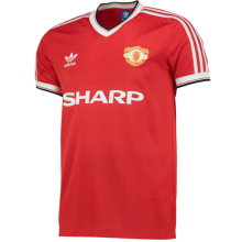 1984 M Utd Home Red Retro Soccer Jersey
