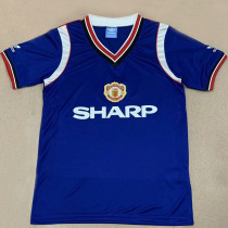 1984 M Utd Away Blue Retro Soccer Jersey