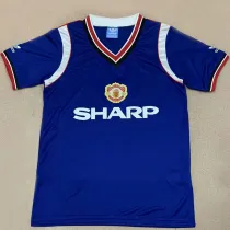 1984 M Utd Away Blue Retro Soccer Jersey