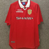 1999/2000 M Utd Home Red Retro Soccer Jersey