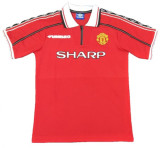 1998-1999 M Utd Home #7 Beckham Retro Soccer Jersey ★★