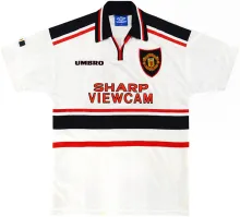 1998/99 M Utd Away White Retro Soccer Jersey
