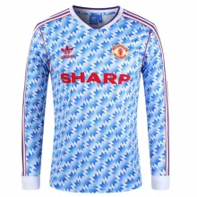 1990/92 M Utd Away Long Sleeve Retro Soccer Jersey