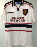 1998/99 M Utd Away White Retro Soccer Jersey
