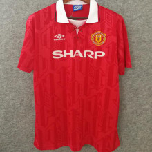 1992/94 M Utd Home Red Retro Soccer Jersey
