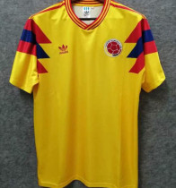 1990 Colombia Away Yellow Retro Soccer Jersey