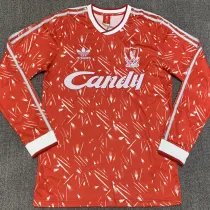 1989/91 LFC Home Red Long Sleeve Retro Soccer Jersey