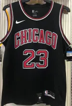 Bulls Jordan #23 Black NBA Jerseys Hot Pressed