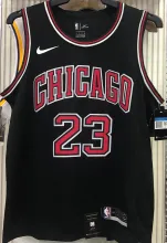 Bulls Jordan #23 Black NBA Jerseys Hot Pressed