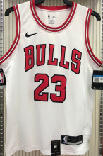 Bulls Jordan #23 White NBA Jerseys Hot Pressed