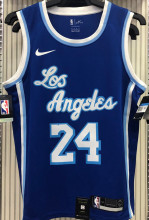 LA Lakers Bryant # 24 Blue NBA Jerseys Hot Pressed