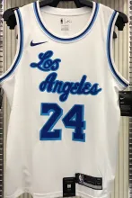 LA Lakers Bryant # 24 White NBA Jerseys Hot Pressed
