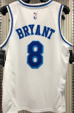 LA Lakers Bryant # 8 White NBA Jerseys Hot Pressed