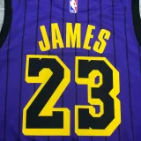 2018 LA Lakers JAMES # 23 Purple Stripe Limited Edition NBA Jerseys Hot Pressed