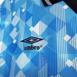 1990 England Away Blue Retro Soccer Jersey